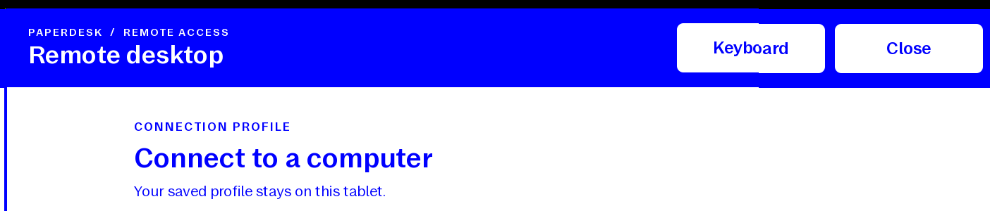 Current PaperRDP header and connection profile